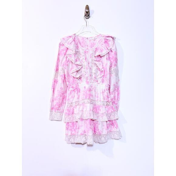 LoveShackFancy Santorini Dress in White & Pink Size XS - Picture 2 of 9
